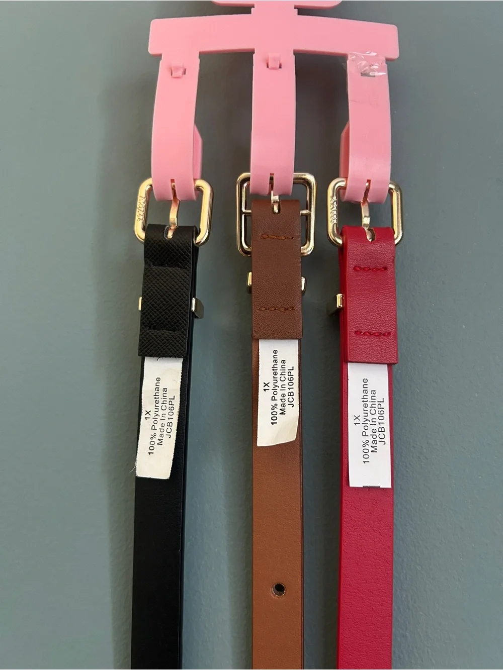 Juicy Couture Red Brown Black Skinny Belt Set Gold Buckle Plus Size 1X